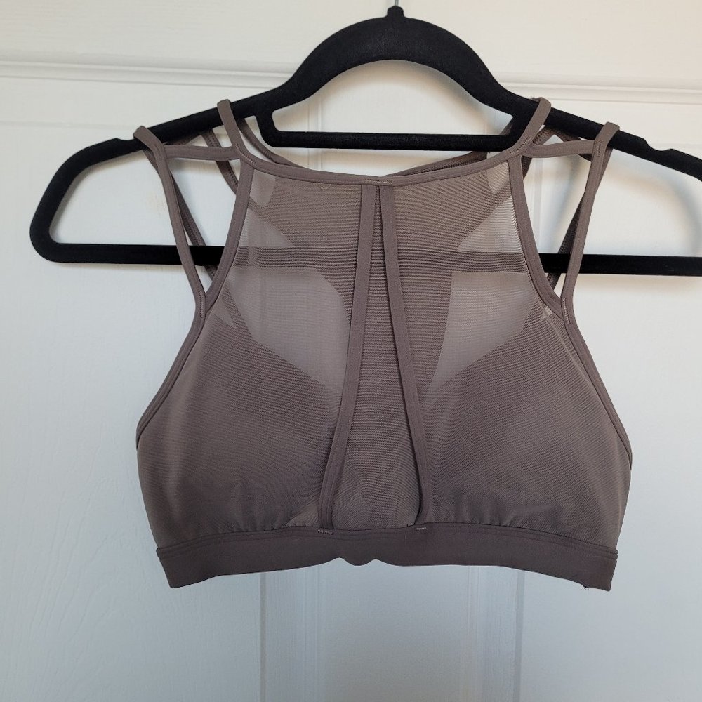 Reebok Dance strap bra strappy mesh removable pads high neck small